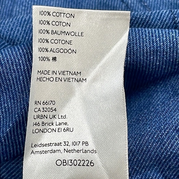 Anthropologie Pilcro Flounced Tunic Dress Chambray Denim Cotton Blue Sz L - Picture 15 of 16